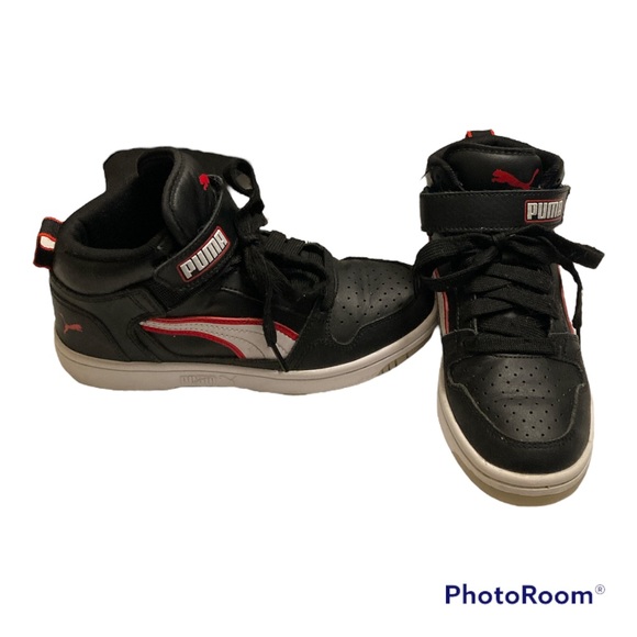 Unisex puma hightop school sneakers, size 4 1/2 kids - Picture 2 of 6